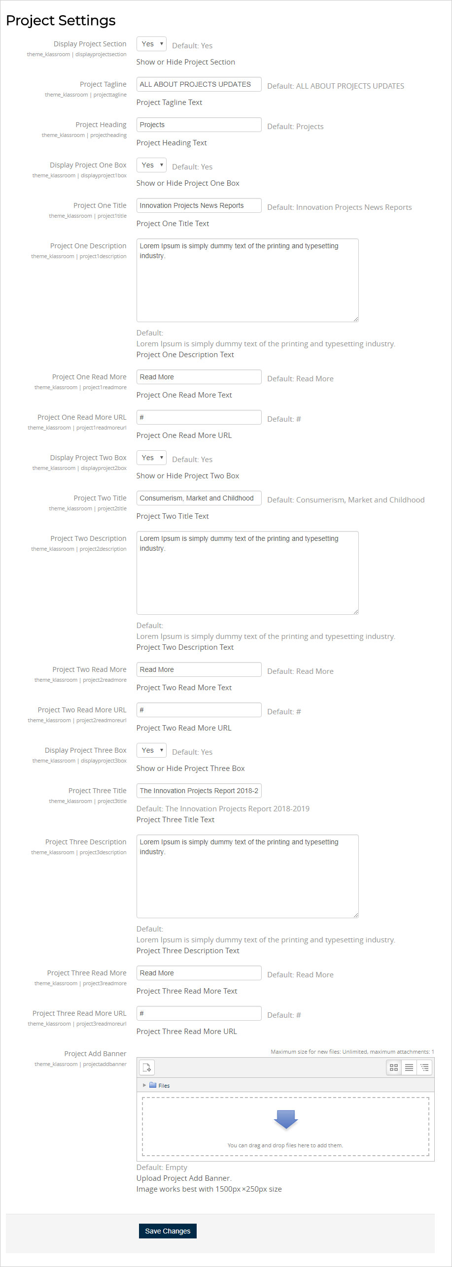 project-settings