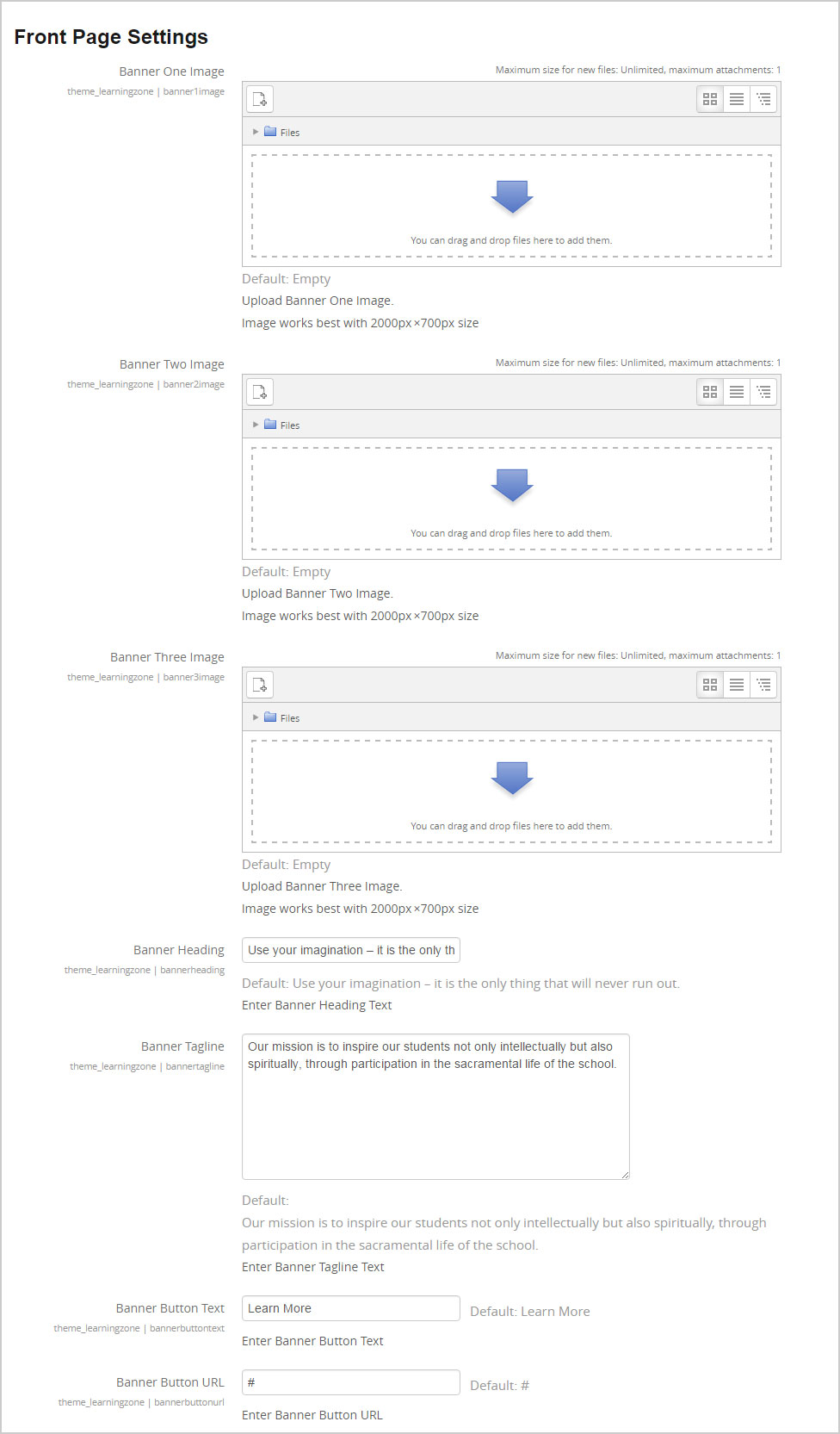 frontpage-settings